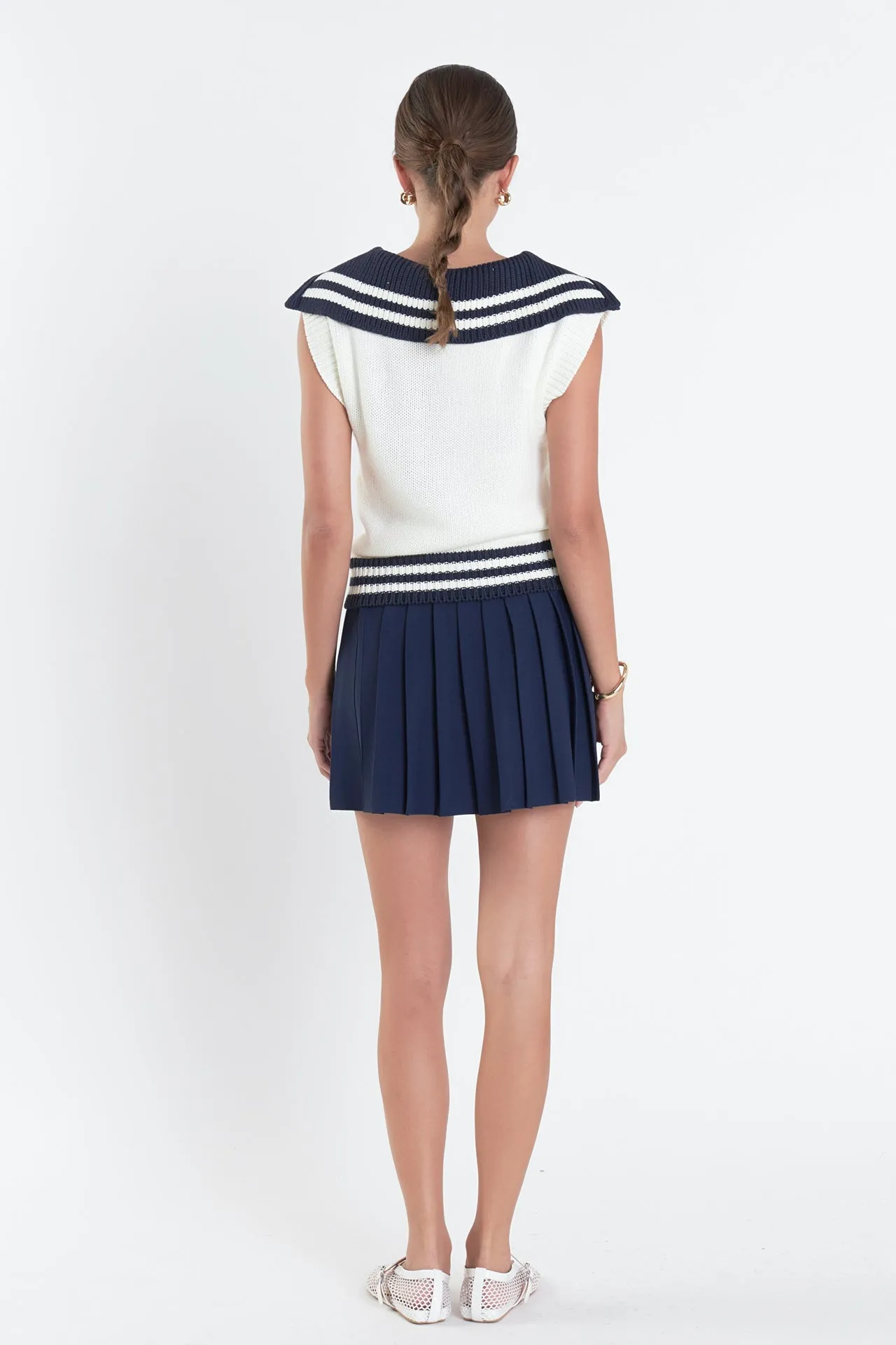 English Factory - Pleated Mini Knit Skirt