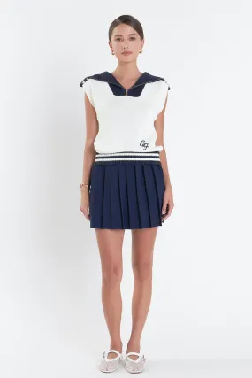 English Factory - Pleated Mini Knit Skirt