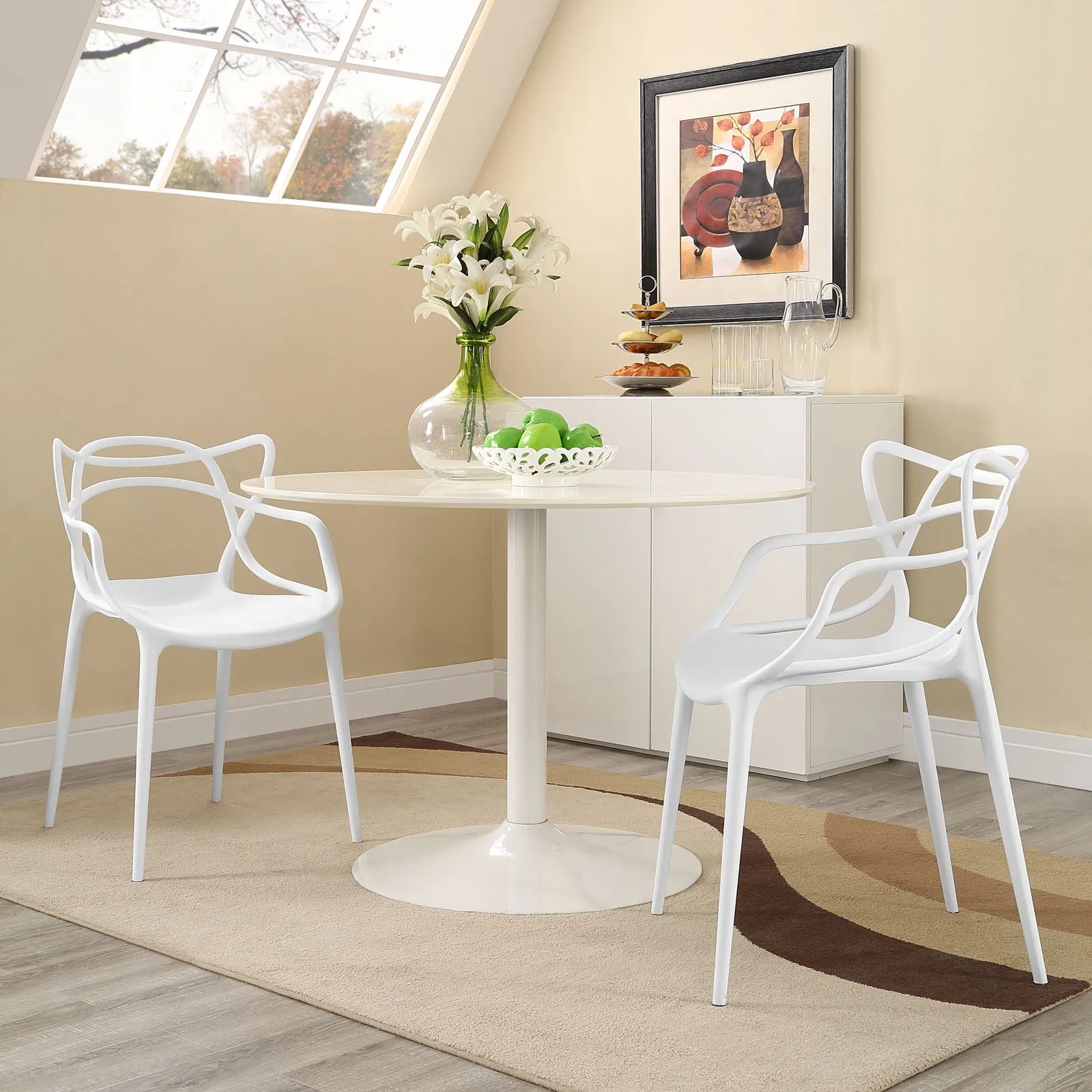 Entangled Dining Set Set of 2 White EEI-2347-WHI-SET