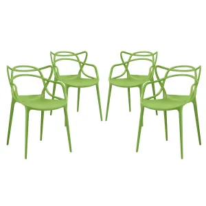 Entangled Dining Set Set of 4 Green EEI-2348-GRN-SET