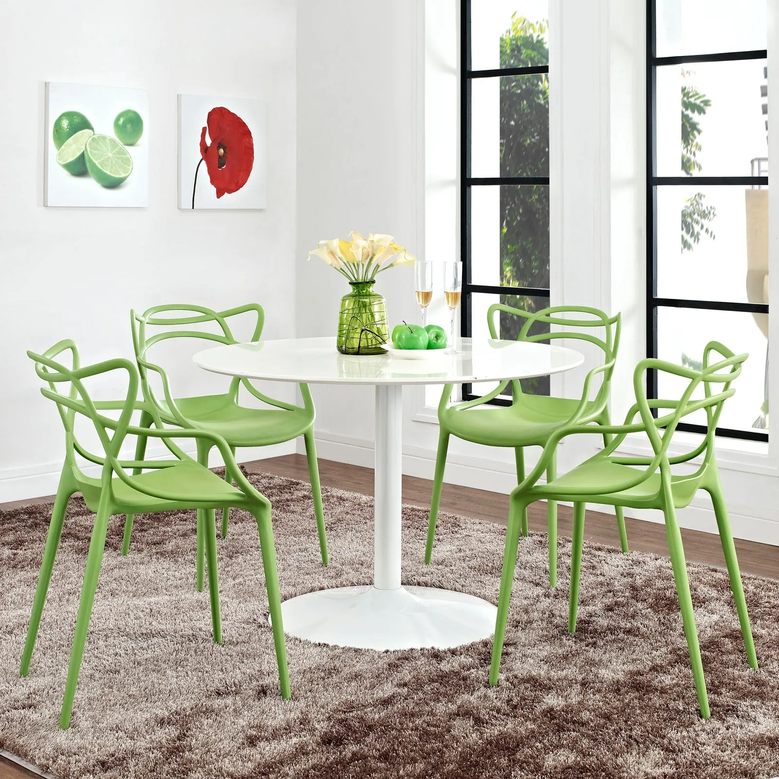 Entangled Dining Set Set of 4 Green EEI-2348-GRN-SET