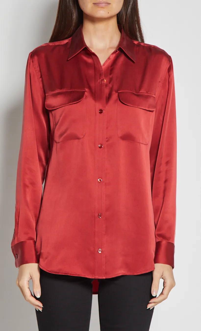 Equipment Signature Blouse Red Dahlia