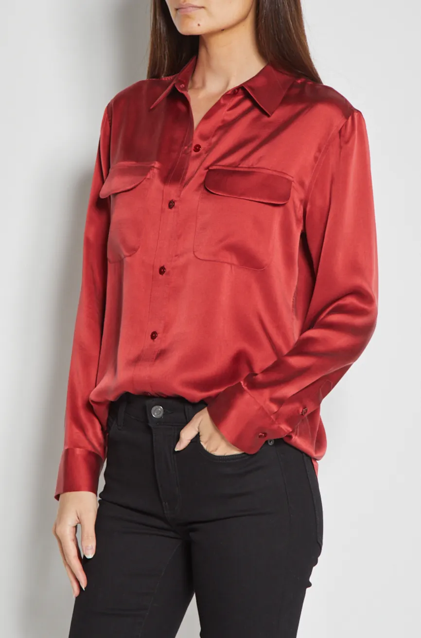 Equipment Signature Blouse Red Dahlia