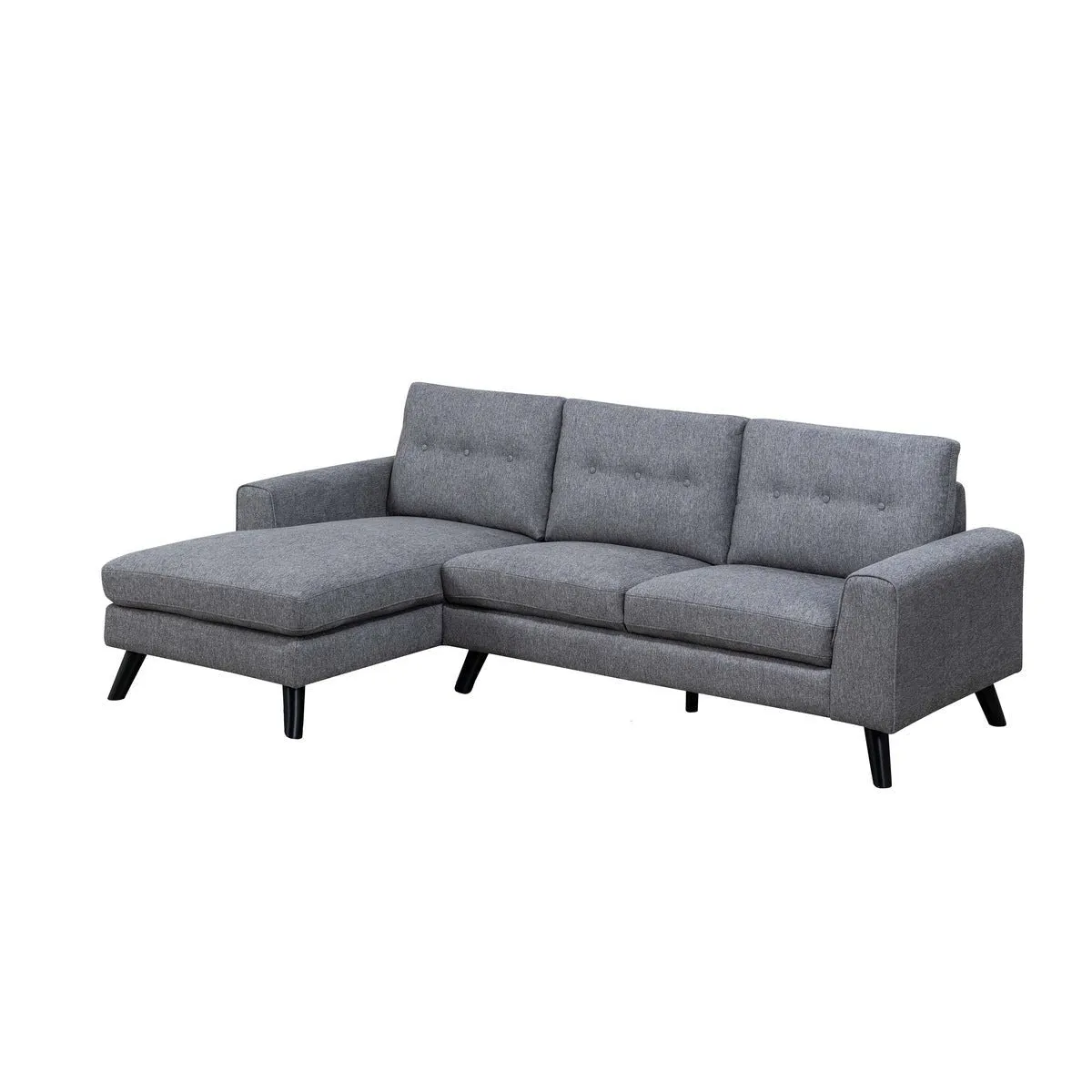 Evelyn Mid-Century Grey Sectional with Left Side Chaise