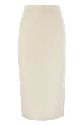 FABIANA FILIPPI Elegant Brushed Mohair Pencil Skirt - Below-the-Knee Fit