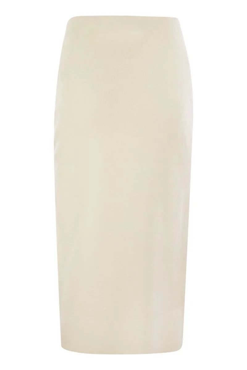 FABIANA FILIPPI Elegant Brushed Mohair Pencil Skirt - Below-the-Knee Fit