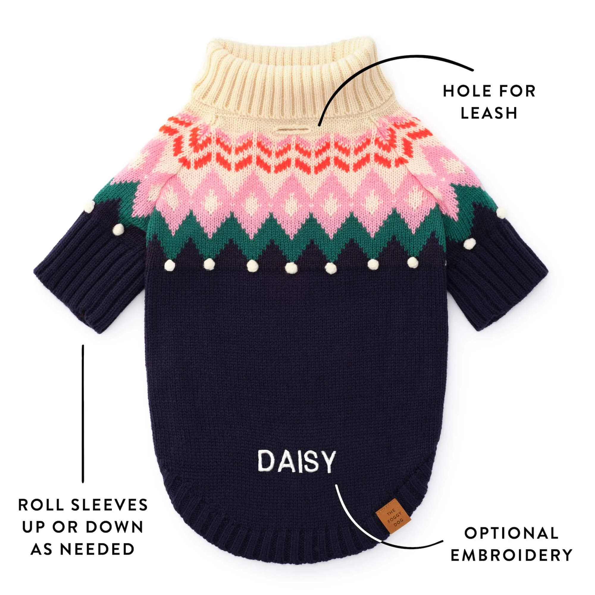 Fair Isle Bobble Dog Sweater