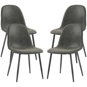 Faux Leather Upholstered Retro Dining Chairs (Set of 4) - Available in 2 Colours