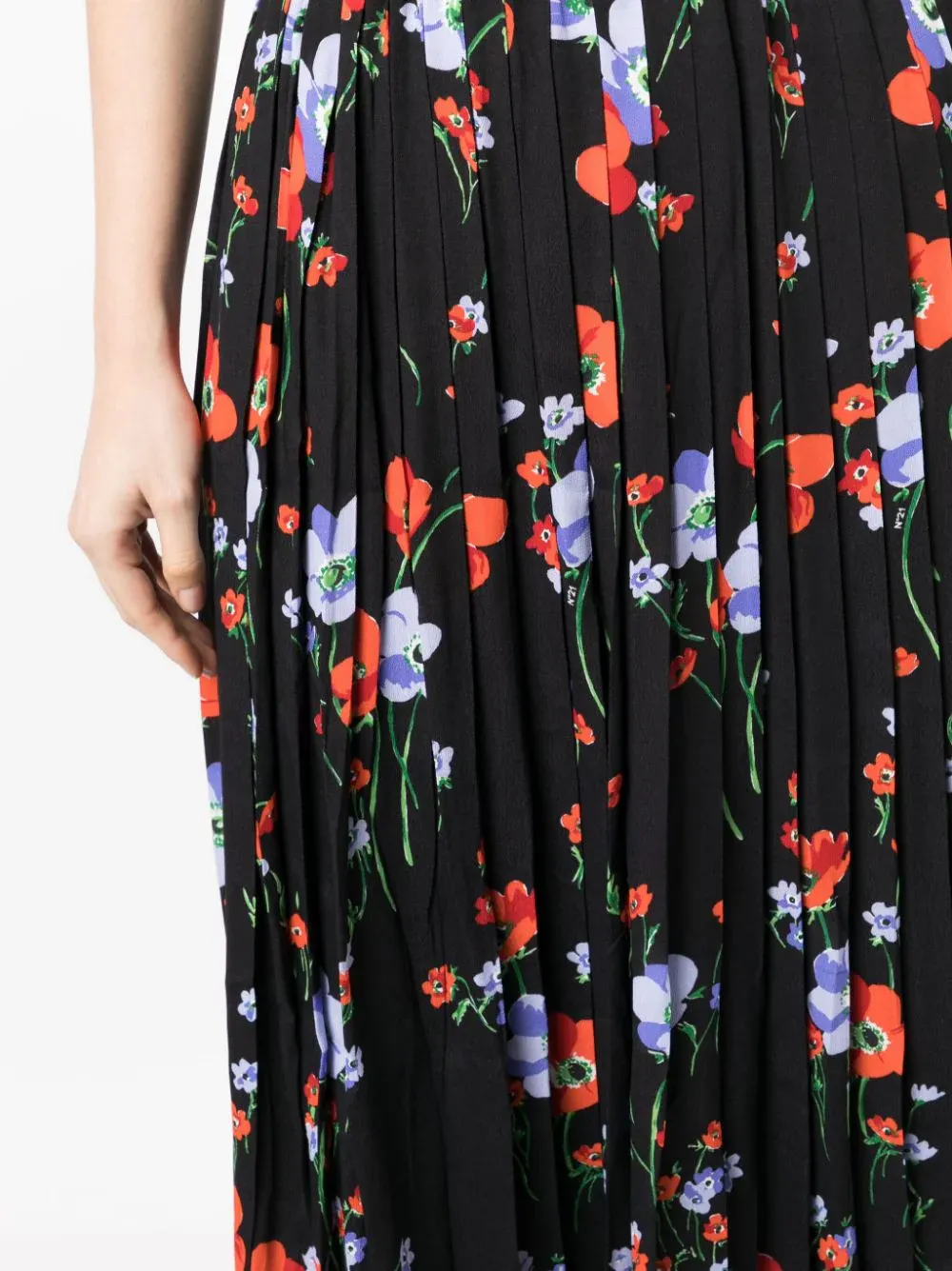 Floral Pleated Skirt With Elastic