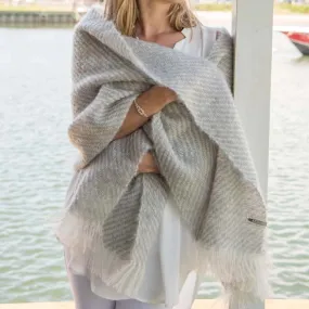 Fog Gray Handwoven Mohair Wrap