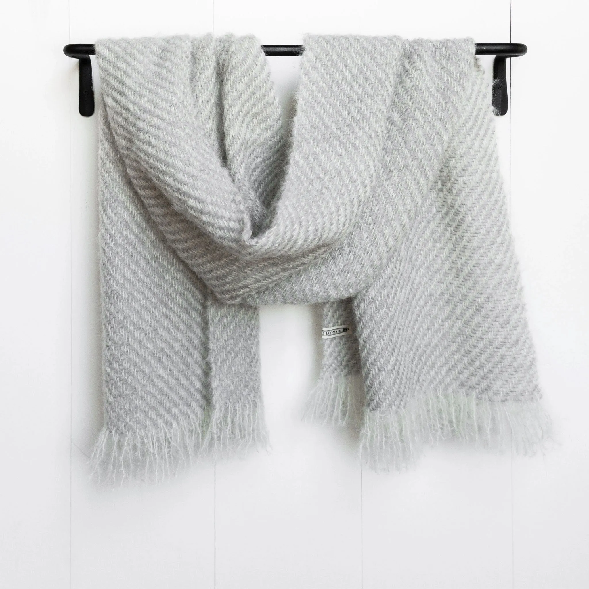 Fog Gray Handwoven Mohair Wrap