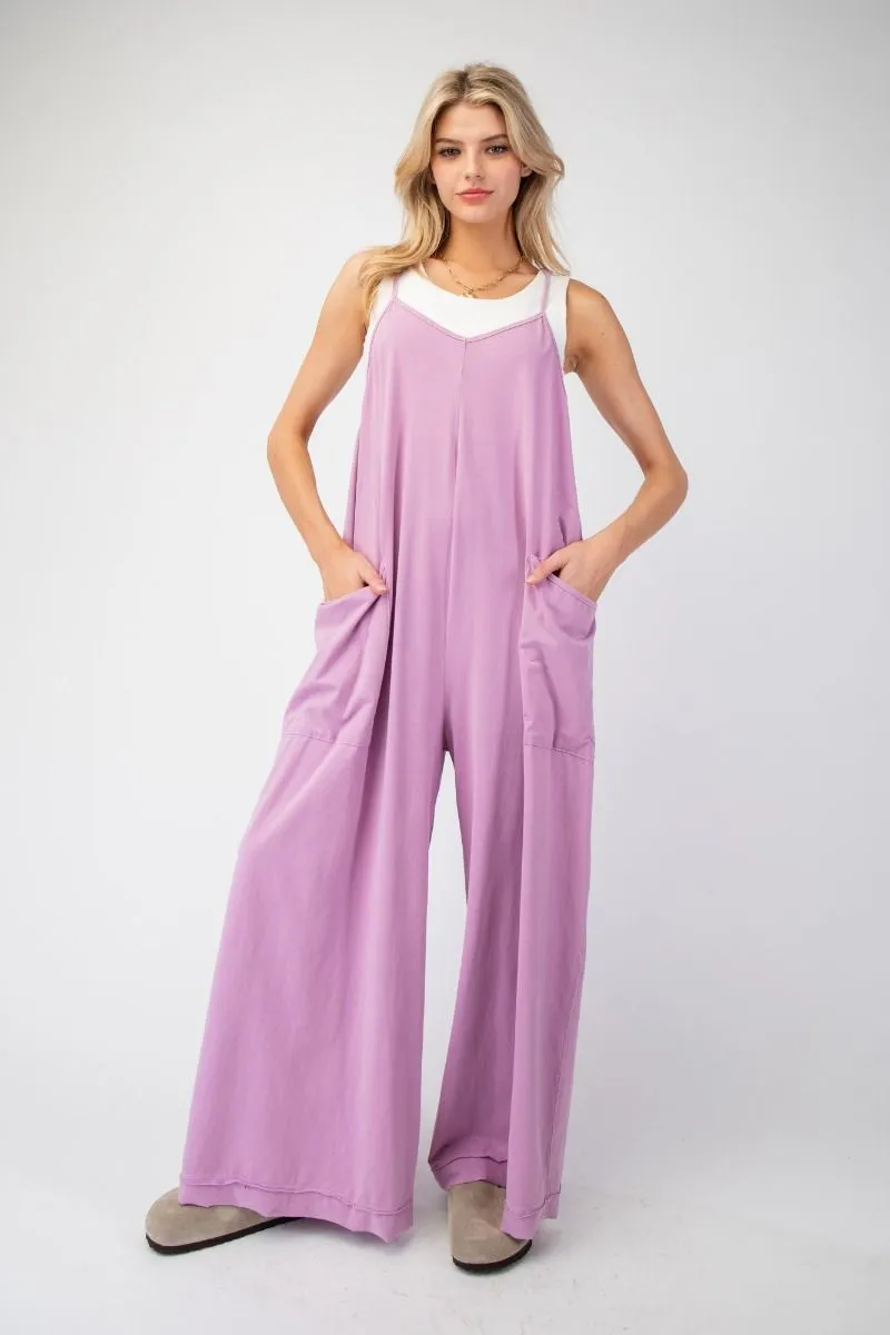 Free Spirit Wide Leg Jumpsuit - Lilac Rose