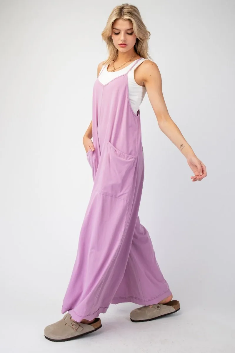 Free Spirit Wide Leg Jumpsuit - Lilac Rose