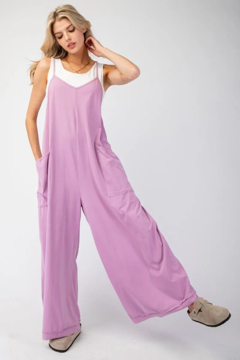 Free Spirit Wide Leg Jumpsuit - Lilac Rose