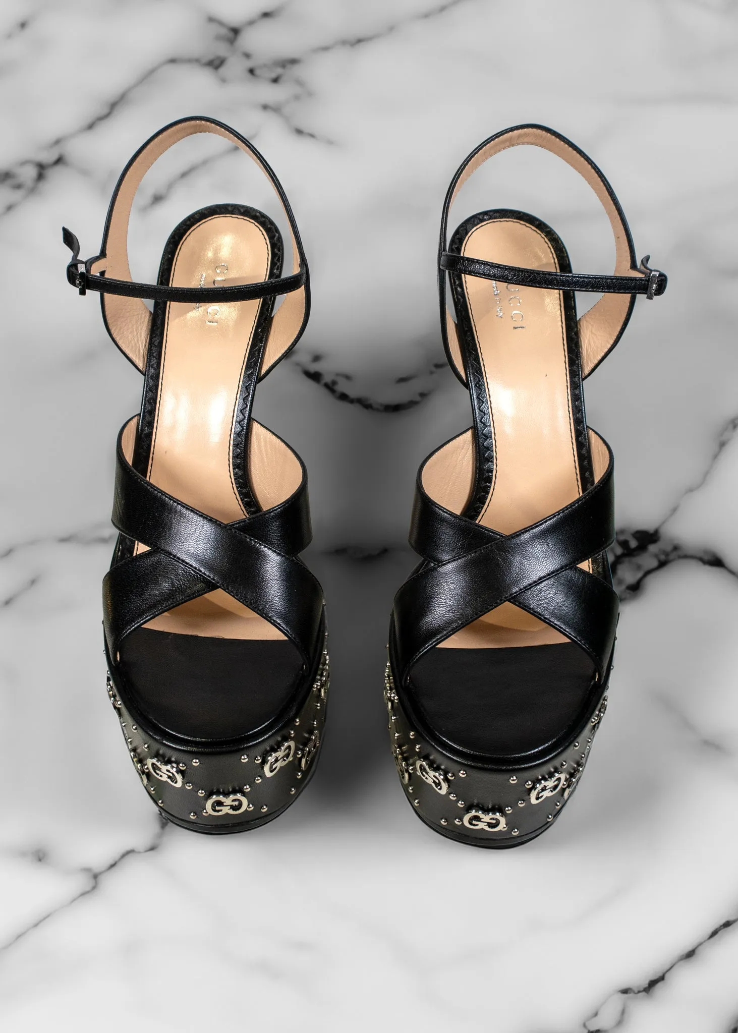 Gucci Black GG Janaya Heeled Sandals