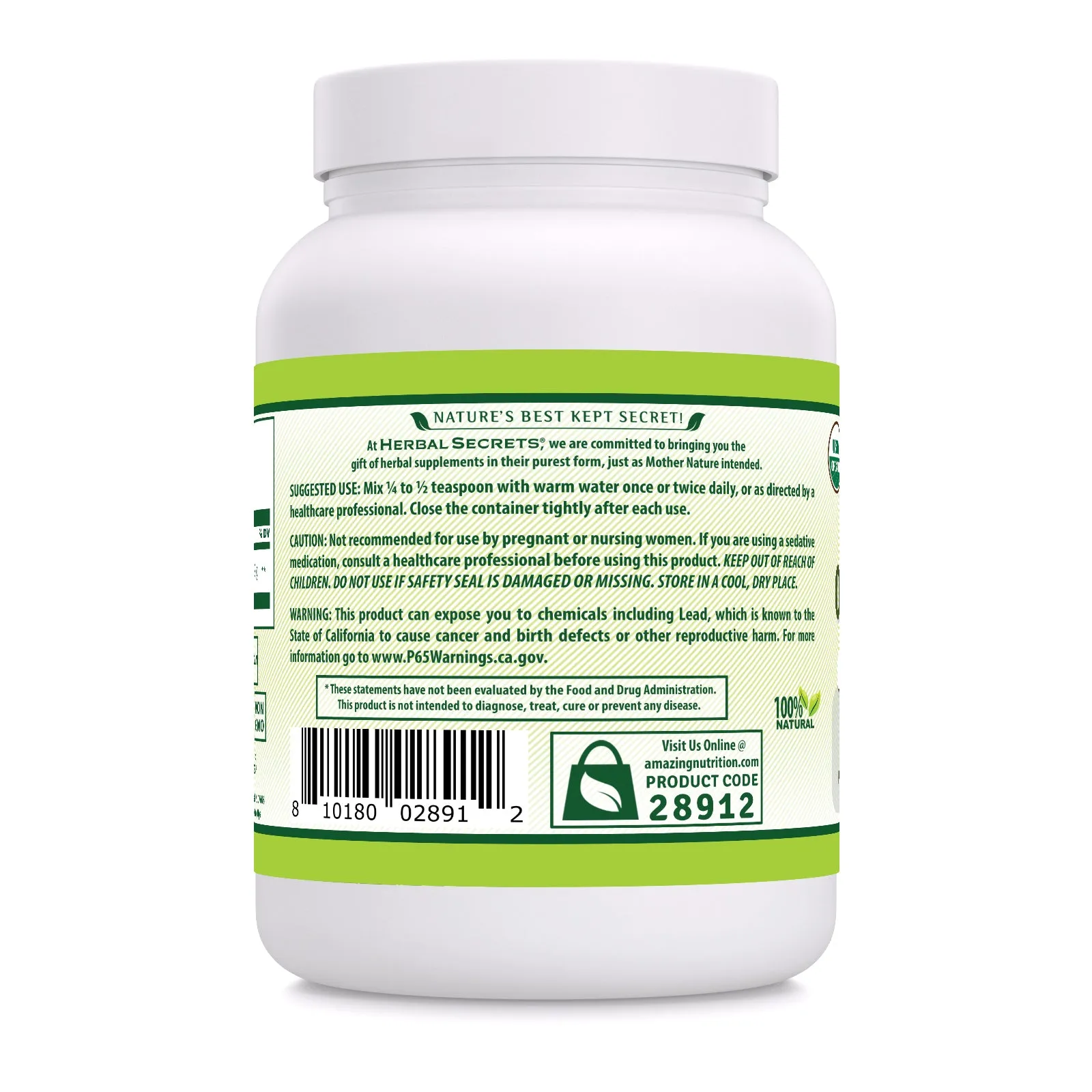 Herbal Secrets Shatavari Powder | 16 Oz | 2 Grams per Serving | 227 Servings | USDA Organic