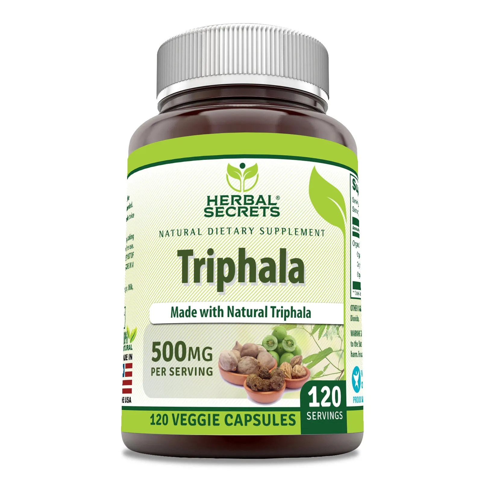 Herbal Secrets Triphala | 500 Mg | 120 Veggie Capsules