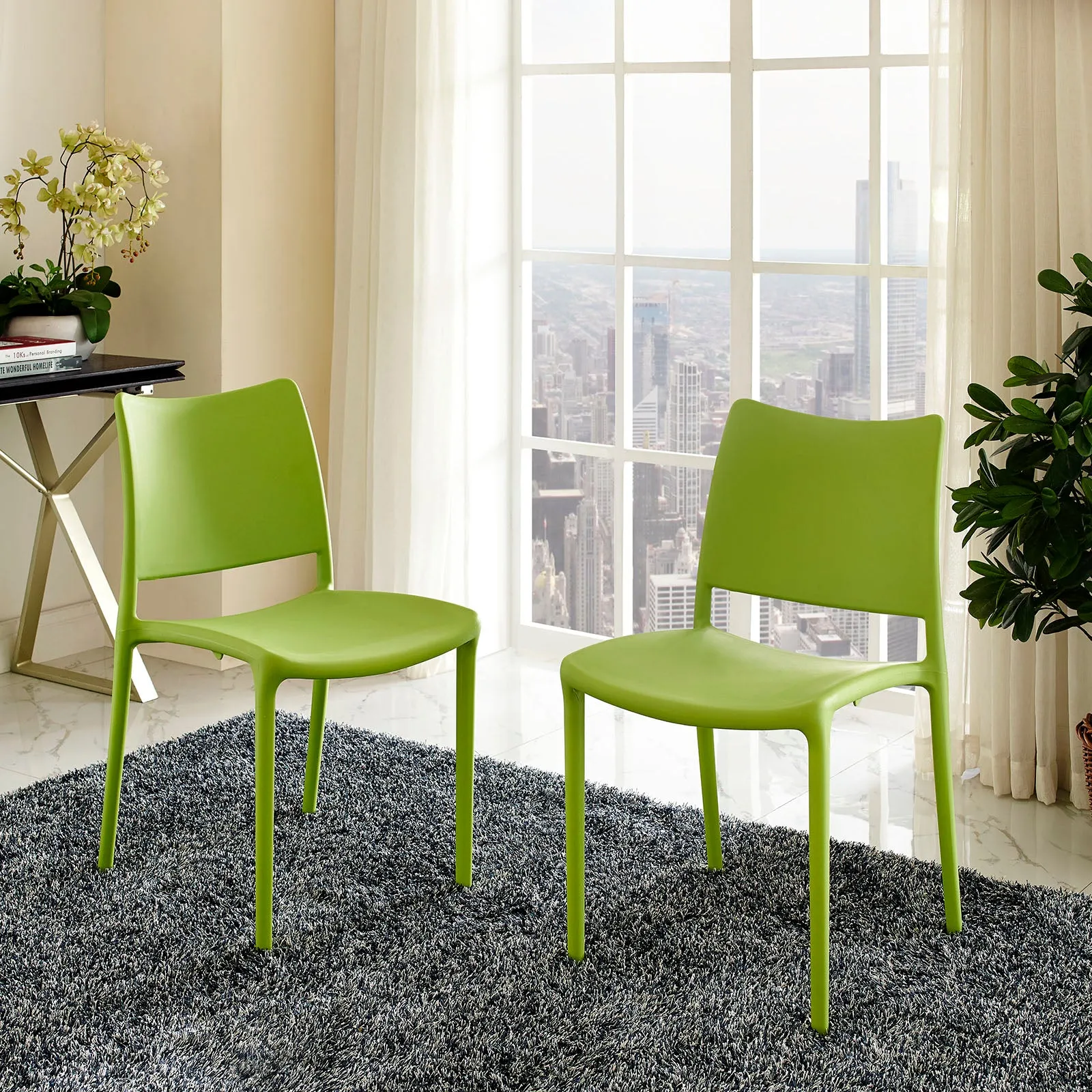 Hipster Dining Side Chair Set of 2 Green EEI-2424-GRN-SET