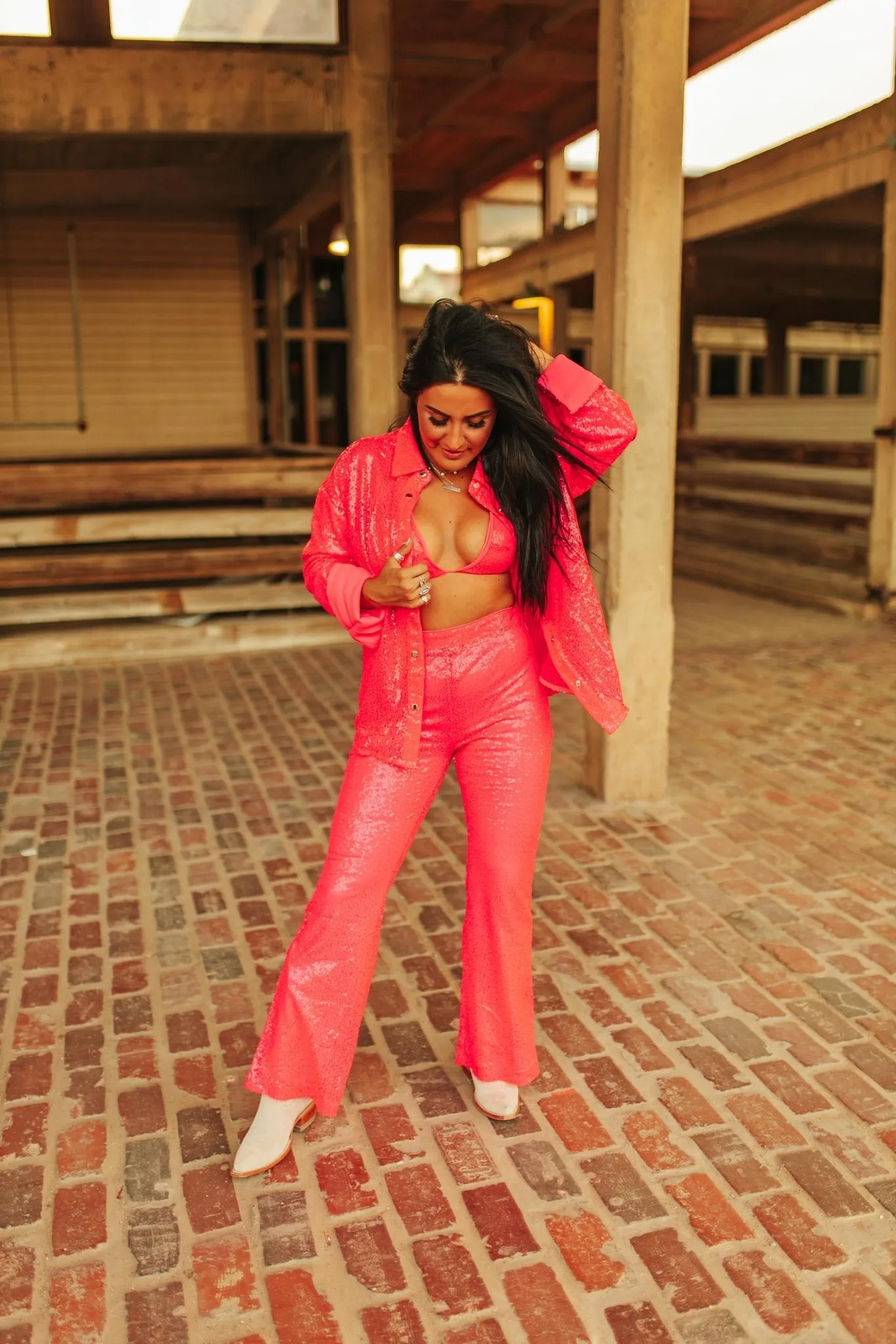 Hot Pink Sequin Bralette Top