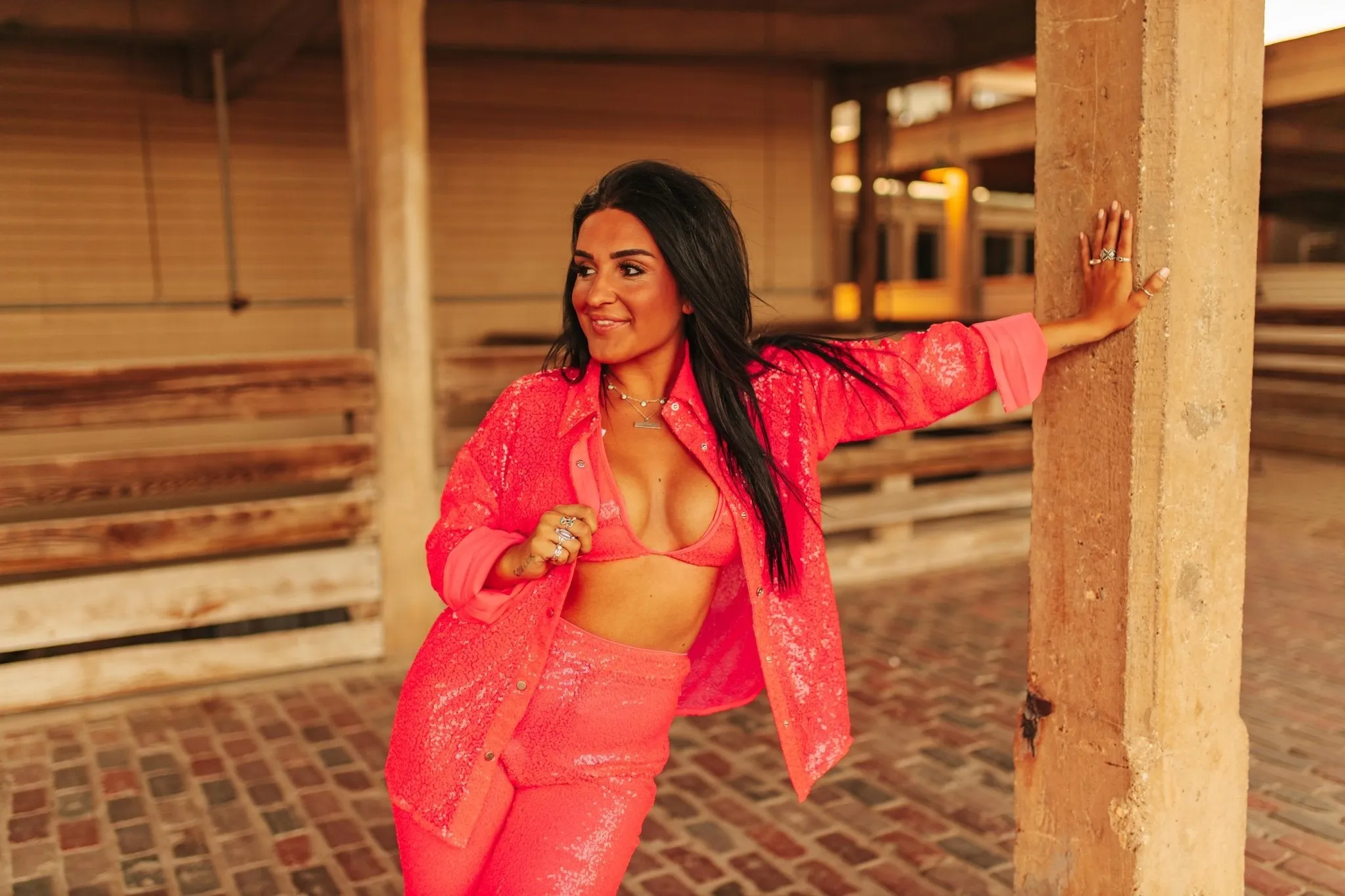 Hot Pink Sequin Bralette Top