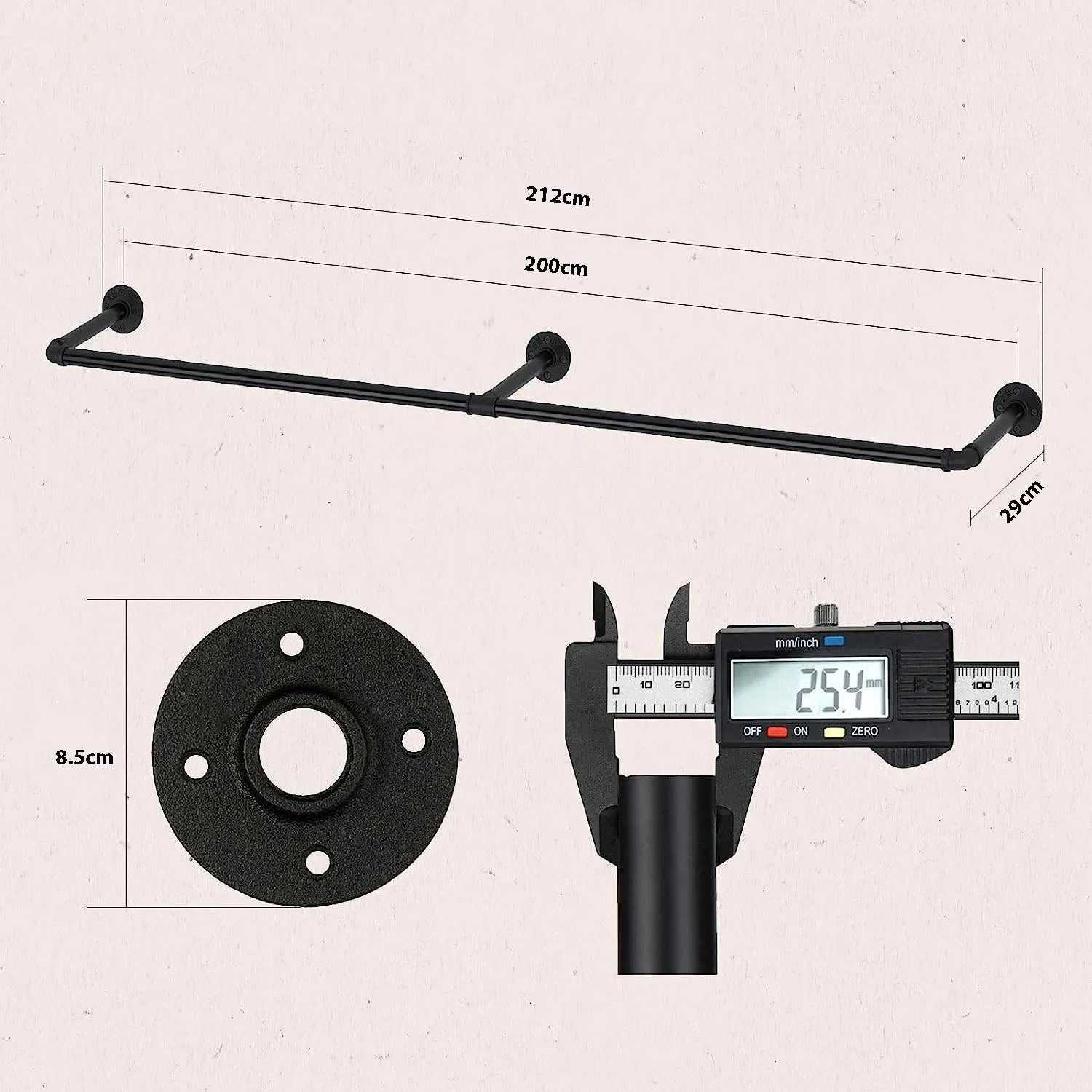 Industrial Pipe Clothes Rack-200CM