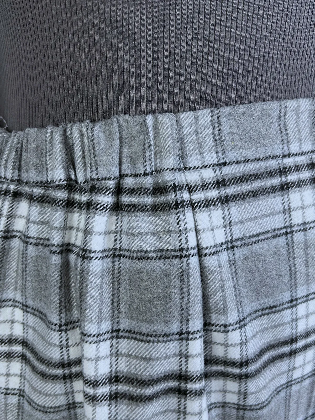 Jessica London Size 22W Gray & White Plaid Skirt NWOT