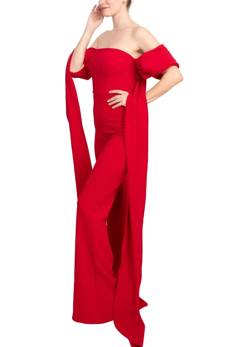 Jovani off the shoulder scuba crepe prom jumpsuit