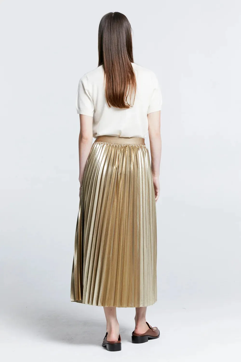 Karen Walker Sunray Pleated Skirt - Gold