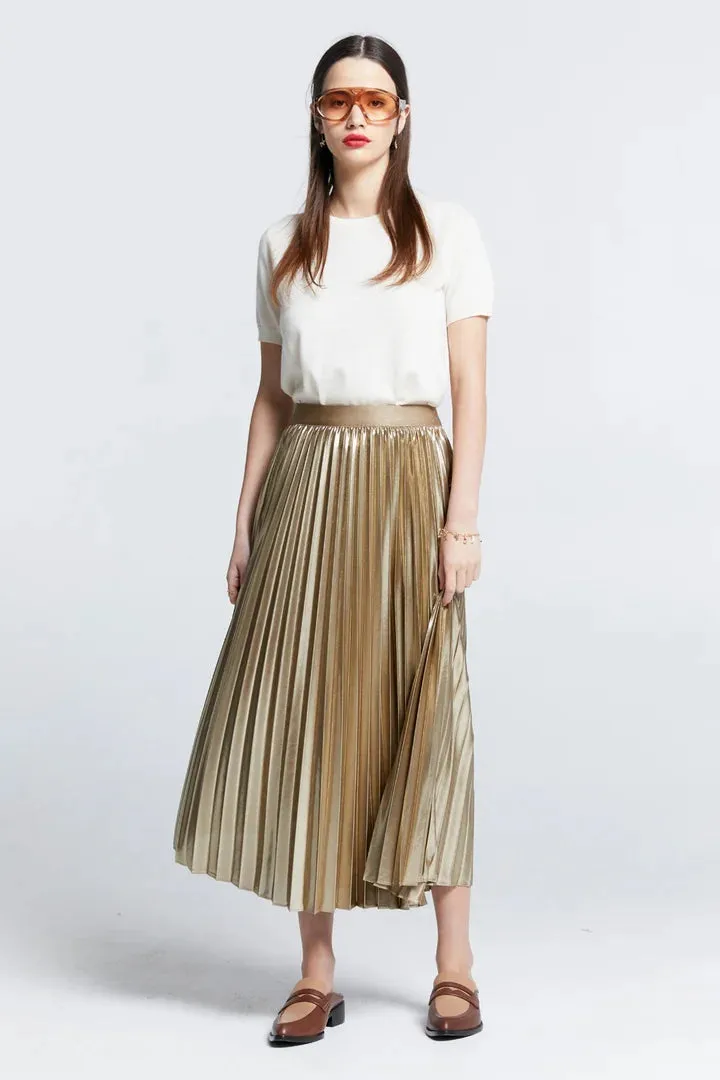 Karen Walker Sunray Pleated Skirt - Gold