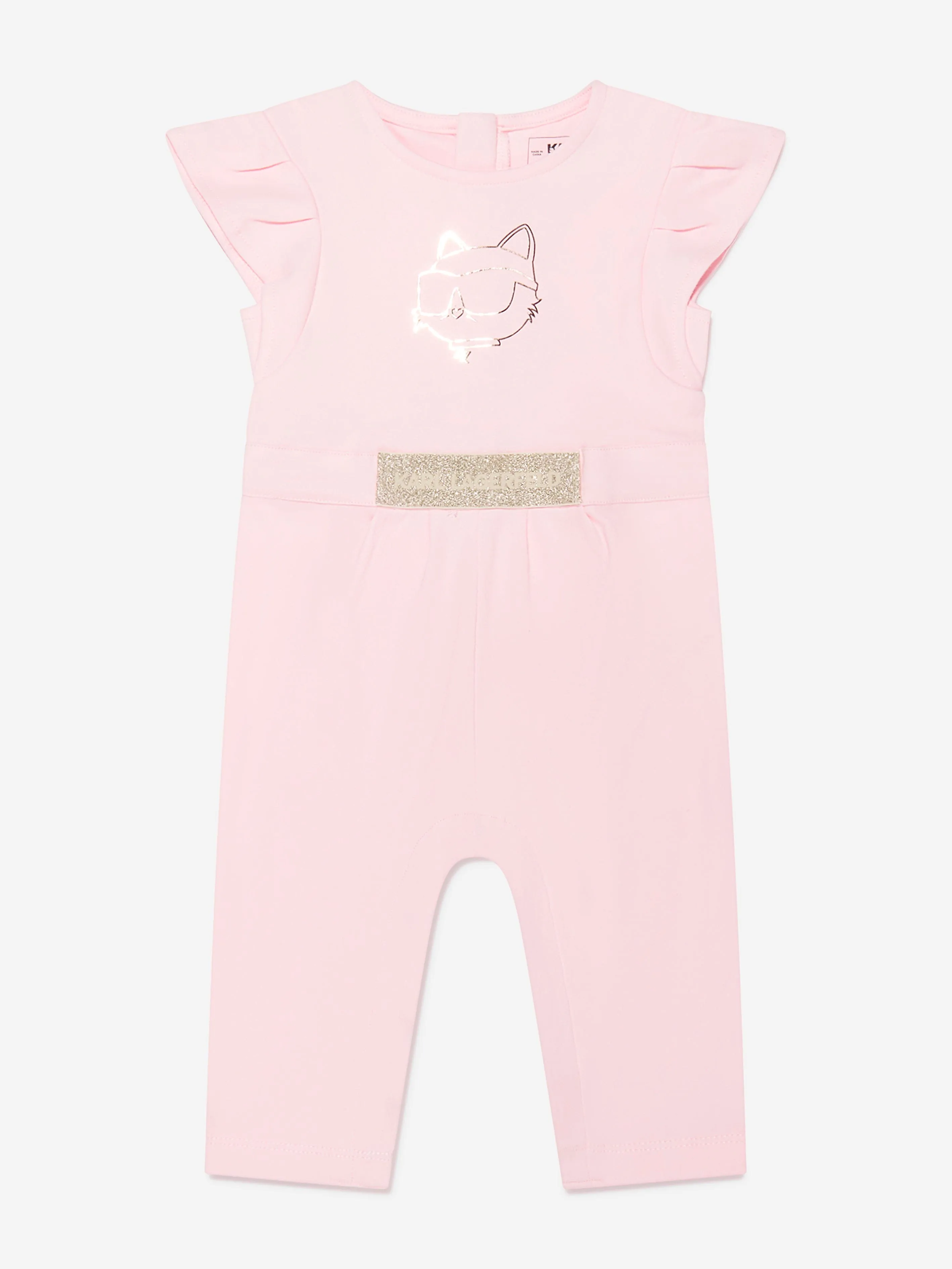 Karl Lagerfeld Baby Girls Choupette Jumpsuit in Pink