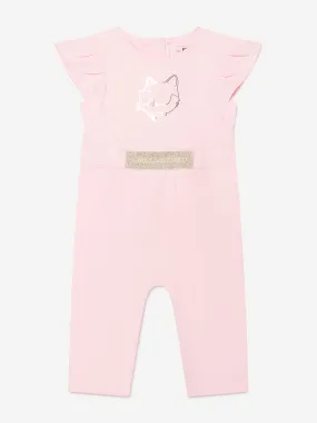 Karl Lagerfeld Baby Girls Choupette Jumpsuit in Pink