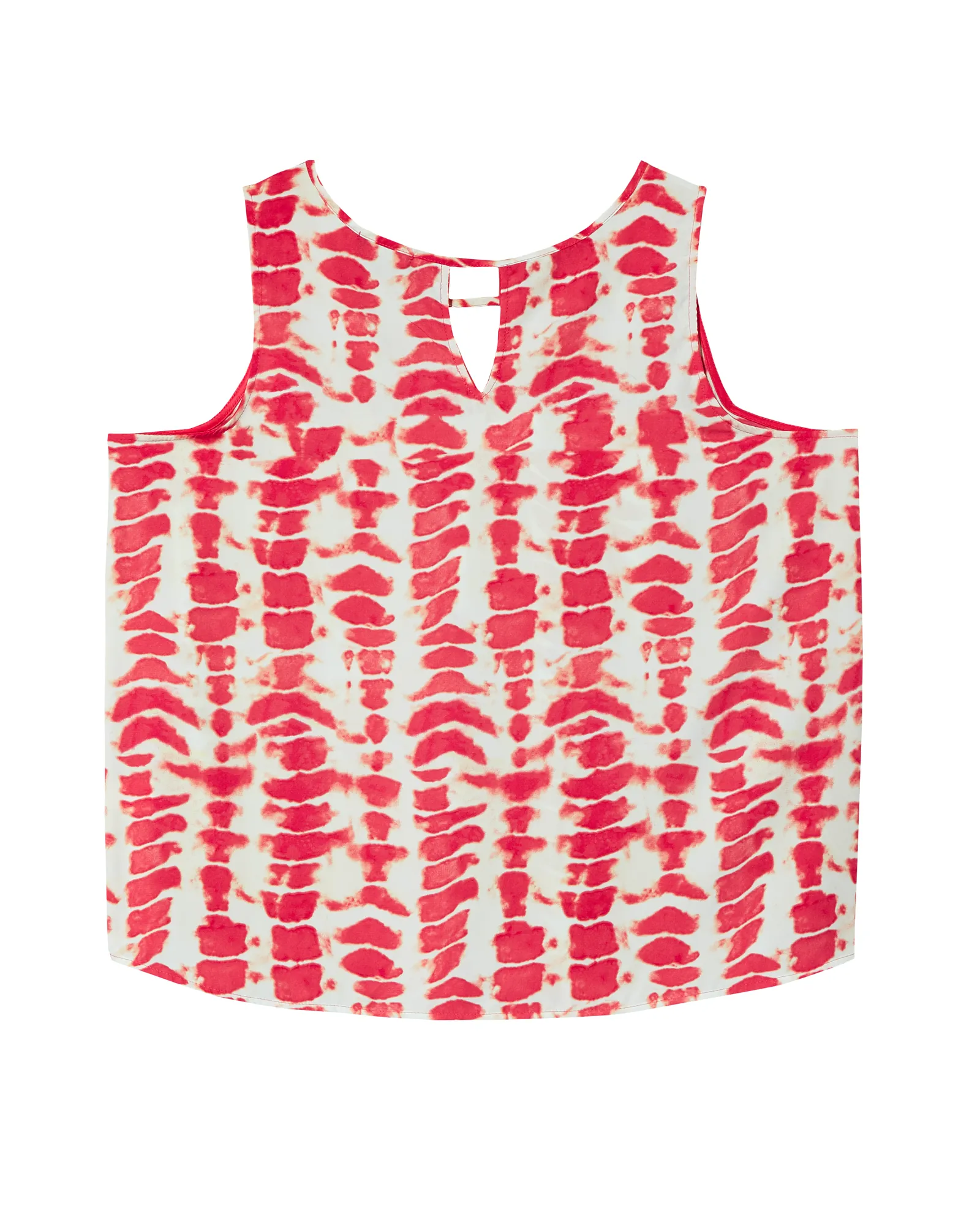 Kianna Sleeveless Keyhole Blouse | White / Coral