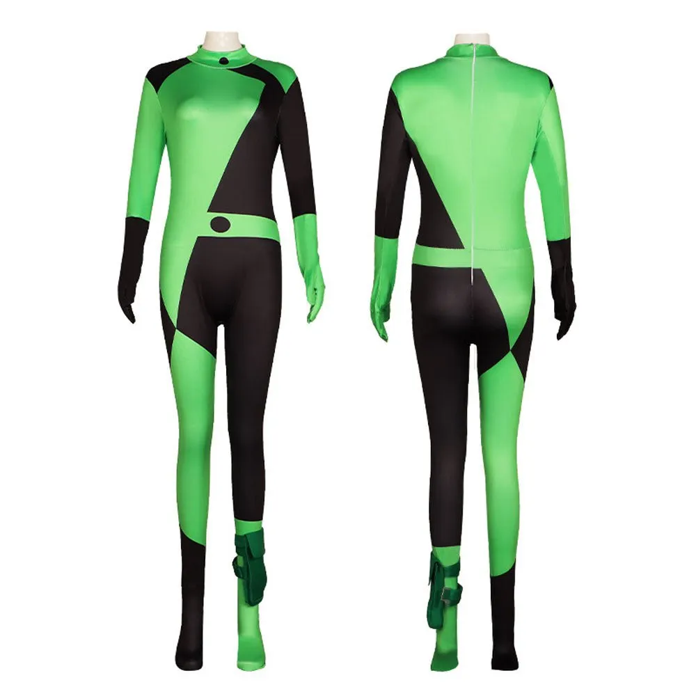 Kim Possible Shego Costume Bodysuit Jumpsuit Party Halloween