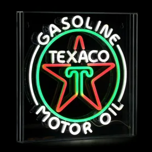 Licensed Texaco Gasoline Motor Oil Acrylic LED Wall Decor Sign  - 16" x 16"