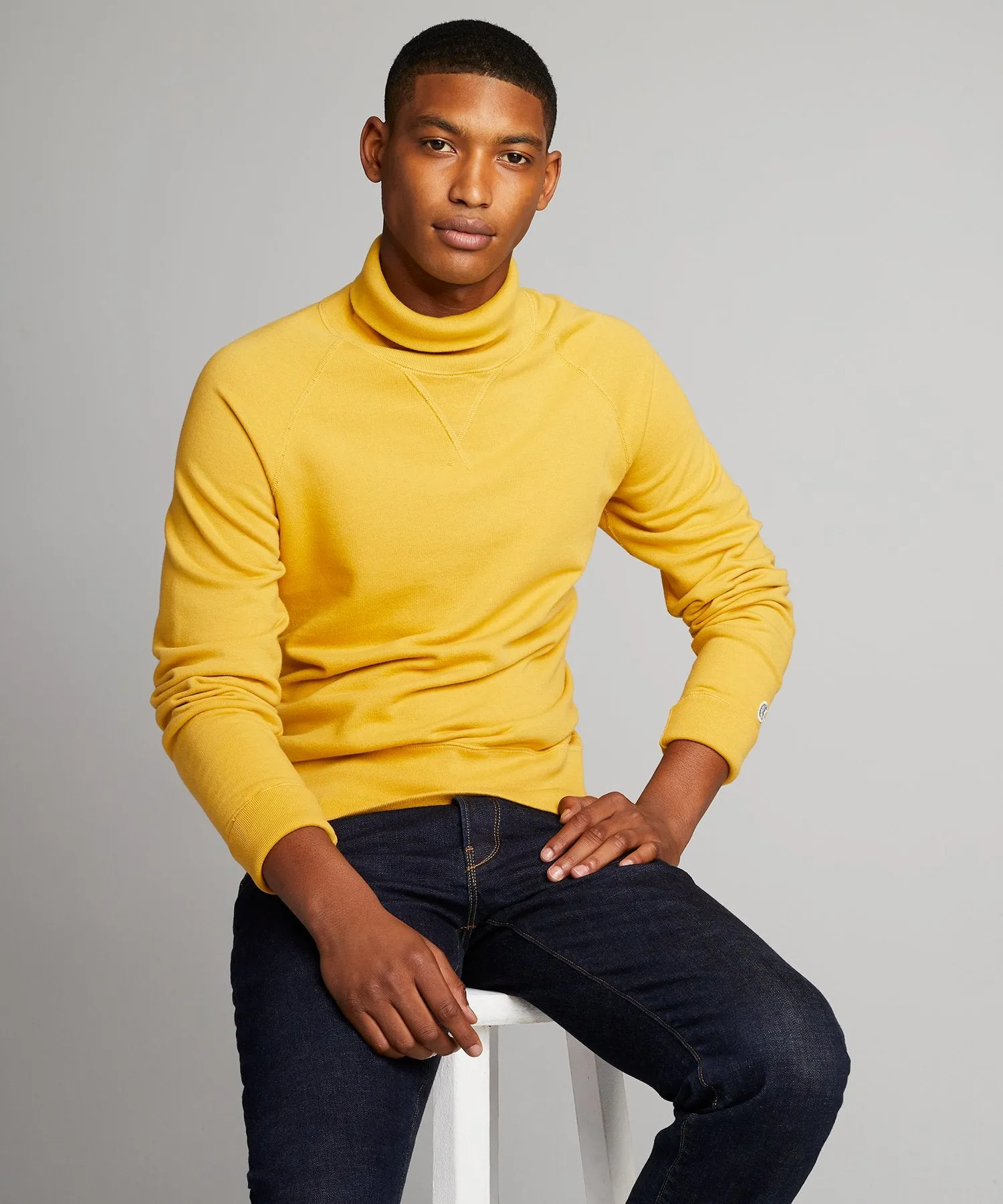 Lightweight Turtleneck Sweatshirt in Goldenrod