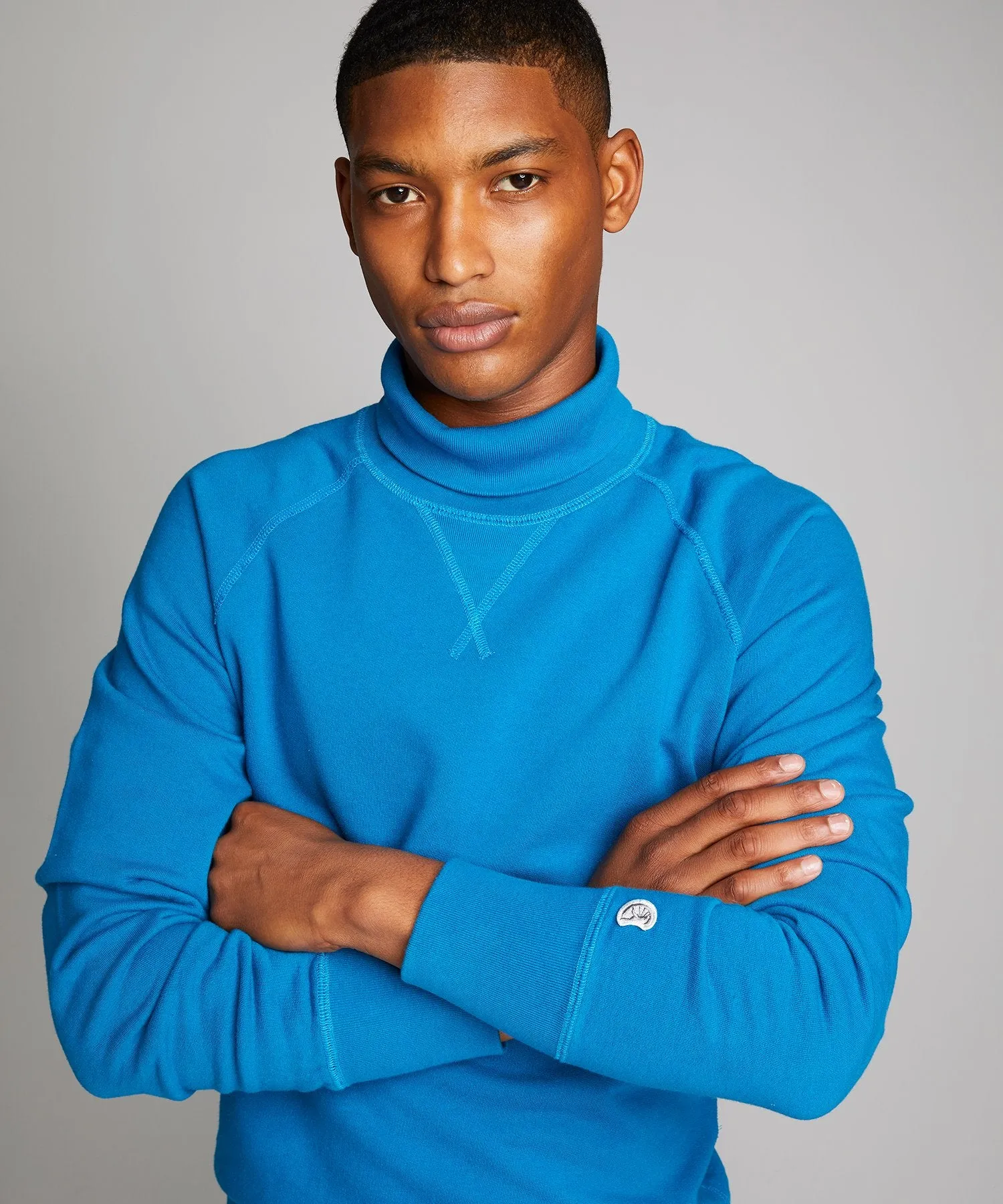 Lightweight Turtleneck Sweatshirt in Slate Teal