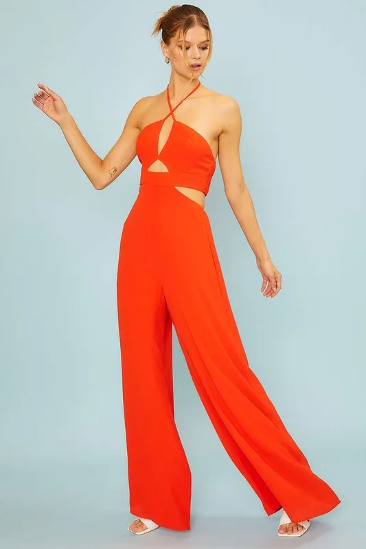 Lily Halter neck jumpsuit (Red)