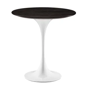 Lippa 20" Round Side Table White Walnut EEI-5679-WHI-WAL