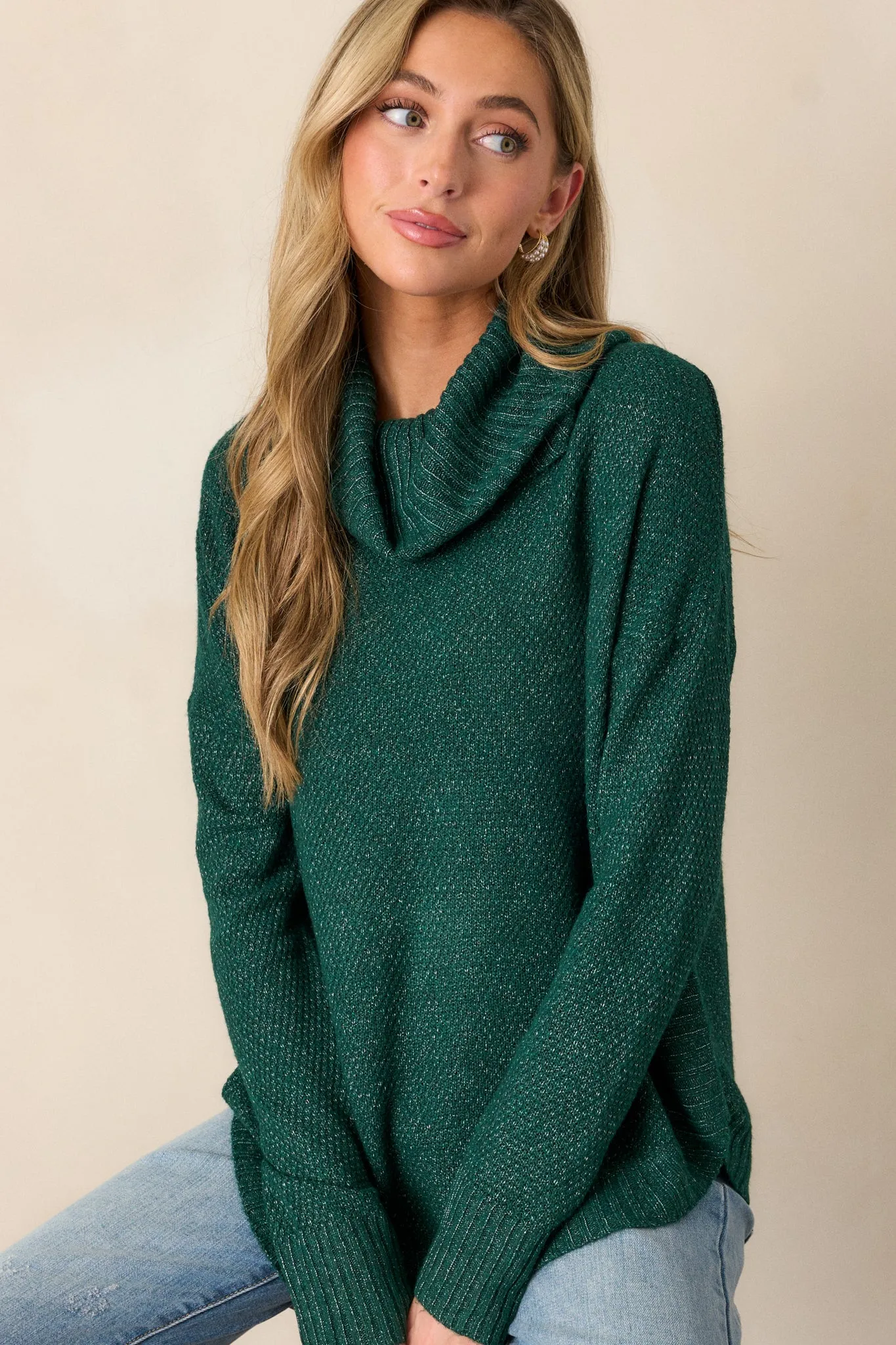 Living Right Hunter Green Sweater