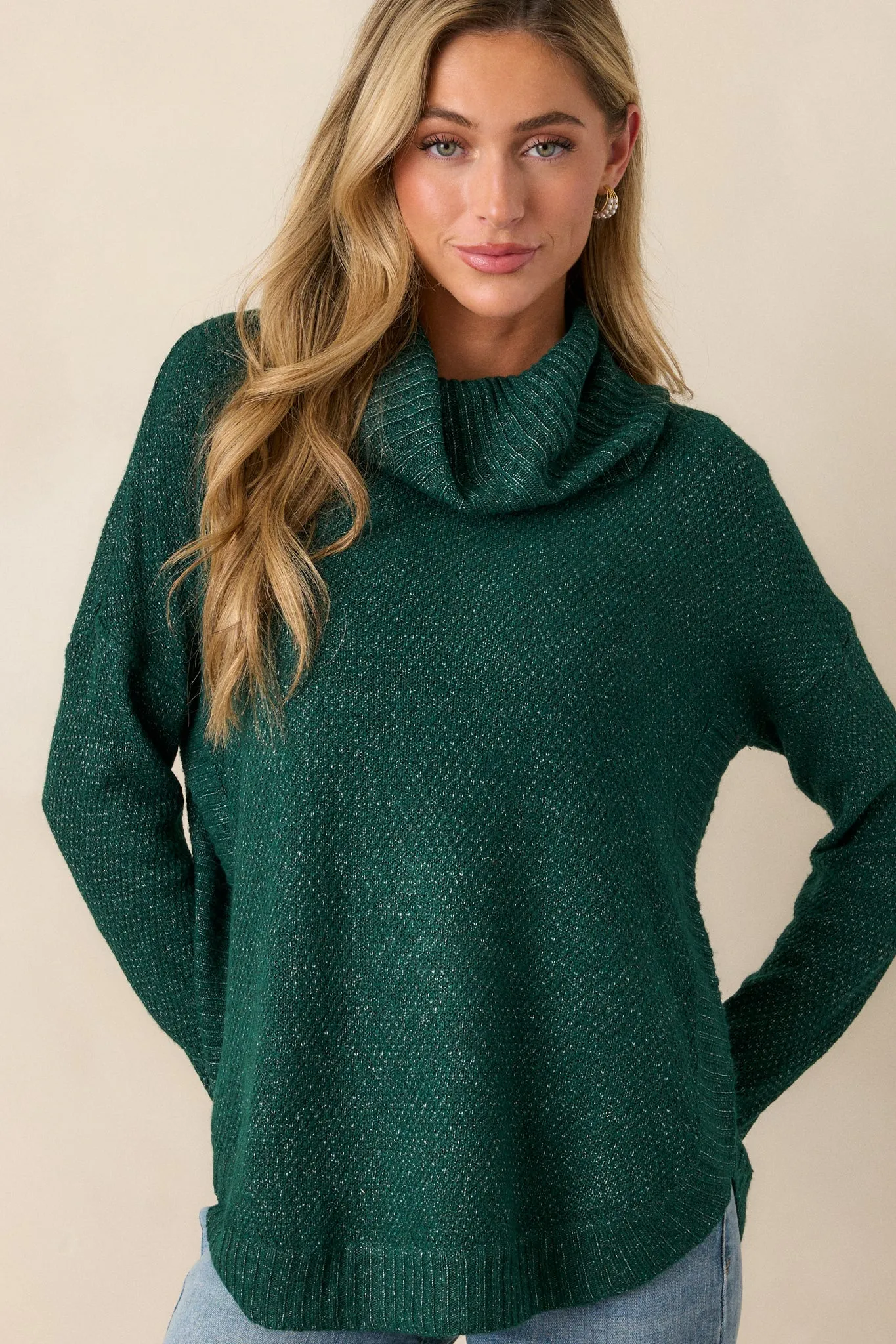 Living Right Hunter Green Sweater