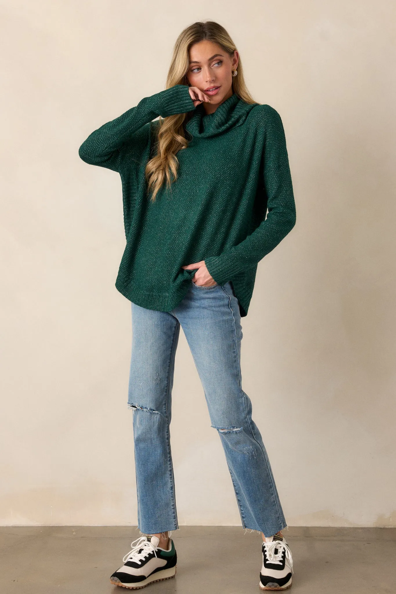 Living Right Hunter Green Sweater