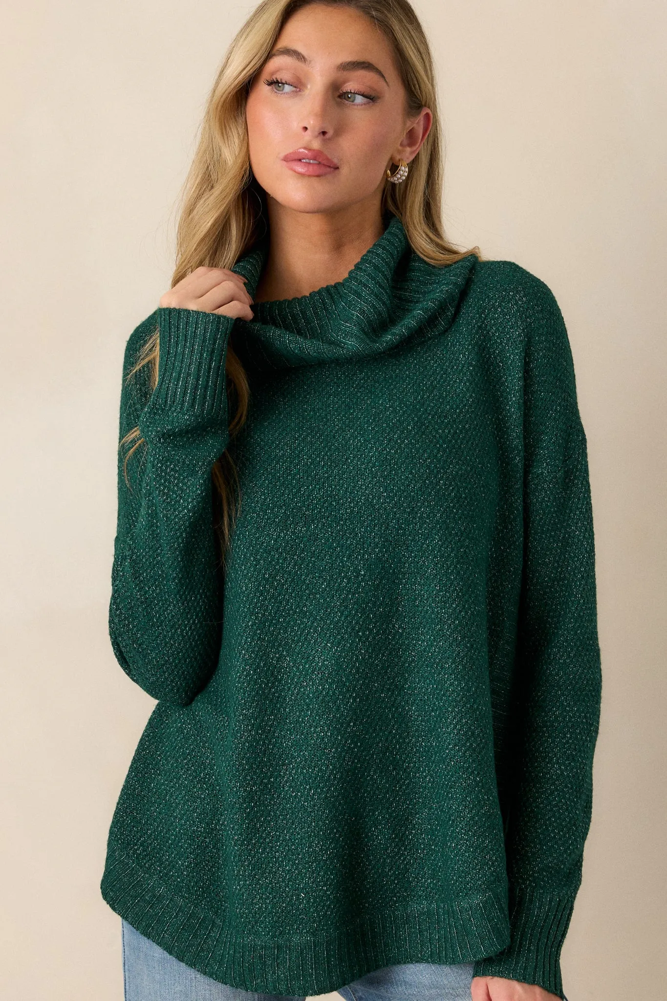 Living Right Hunter Green Sweater