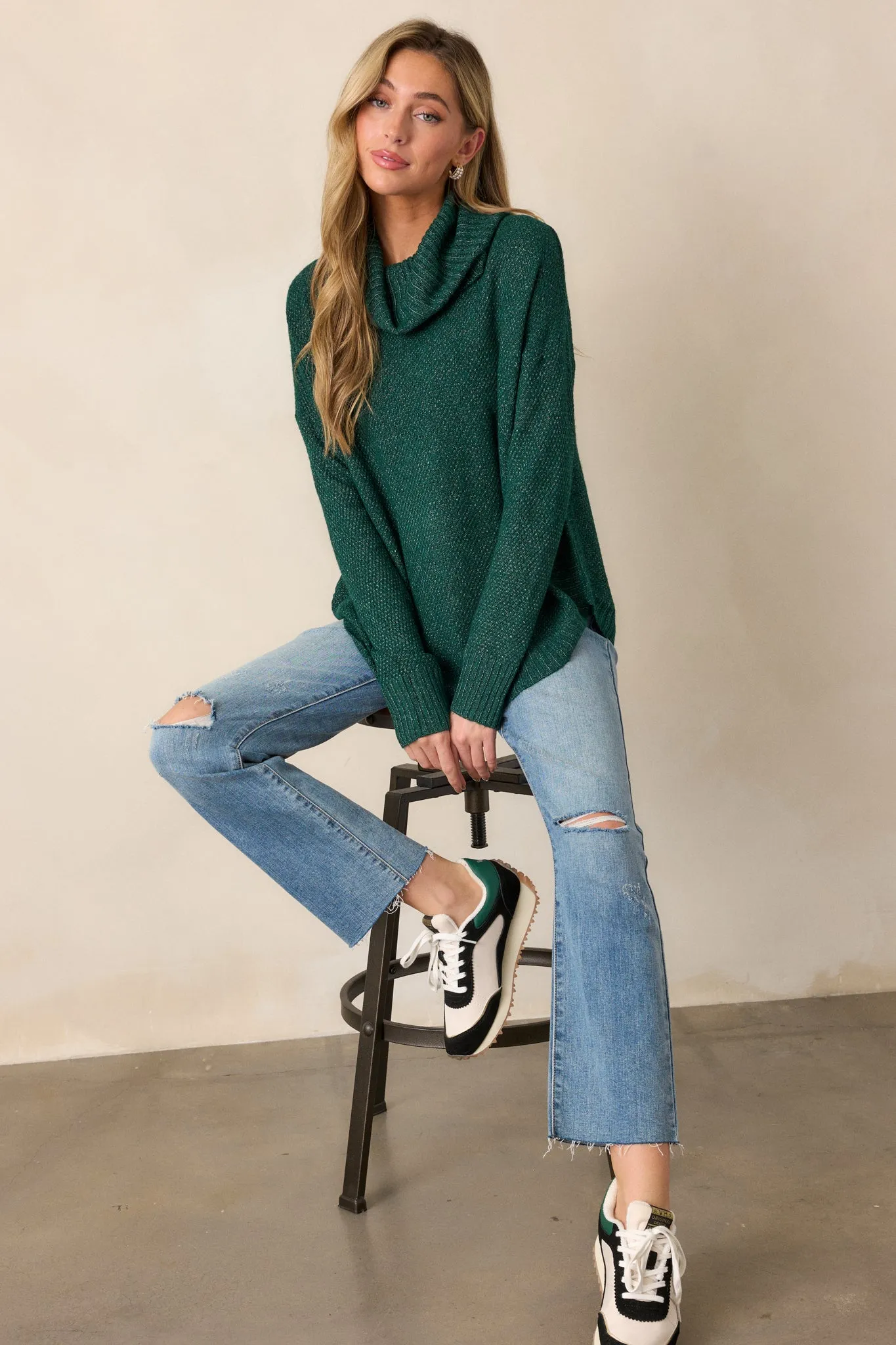 Living Right Hunter Green Sweater