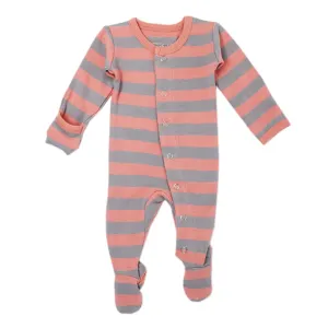 L'ovedbaby Organic Gl'oved Footed Overall - Wide Stripe - Preemie/Newborn