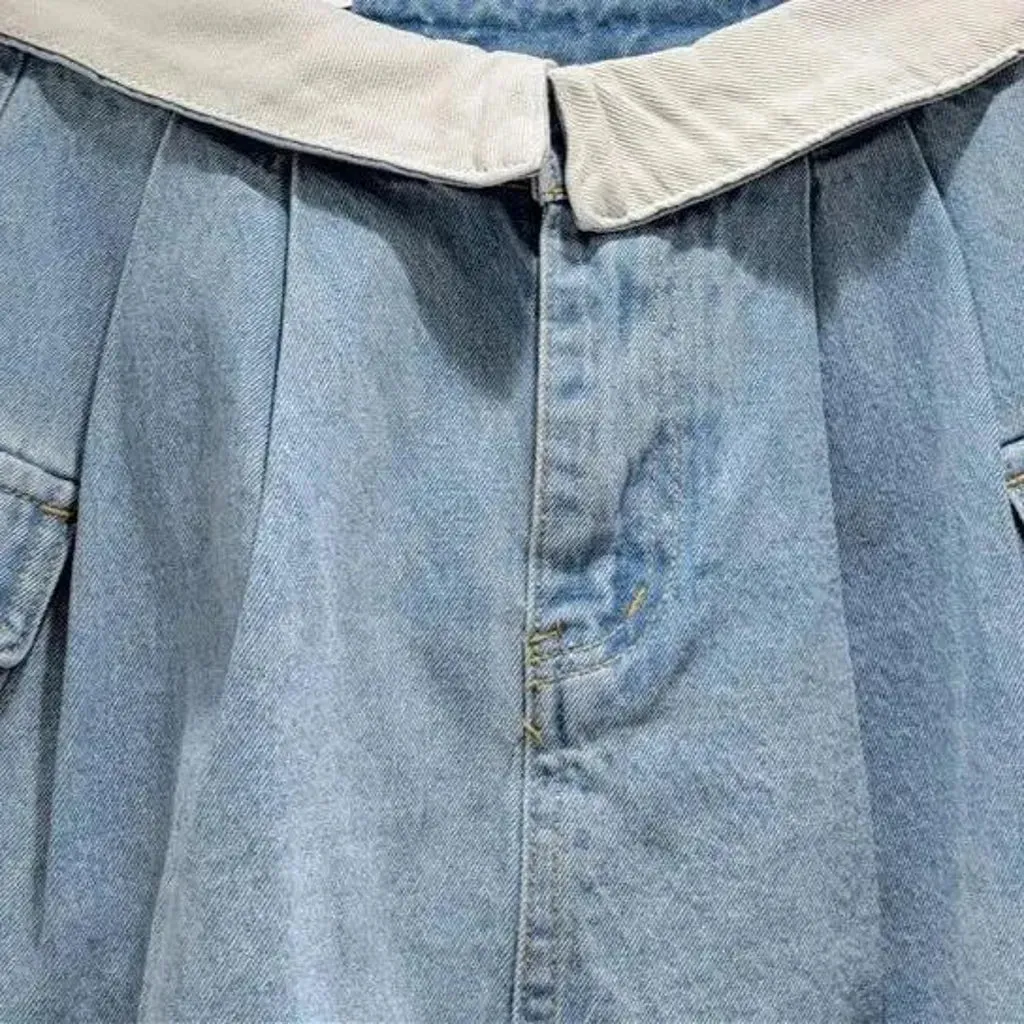 Mid-waist denim skort
 for ladies