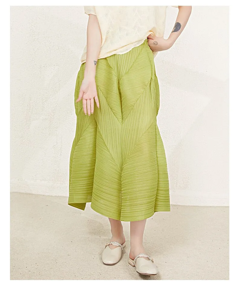 Miyake Pleated High Waist Spliced Skirts