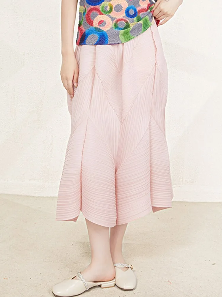 Miyake Pleated High Waist Spliced Skirts