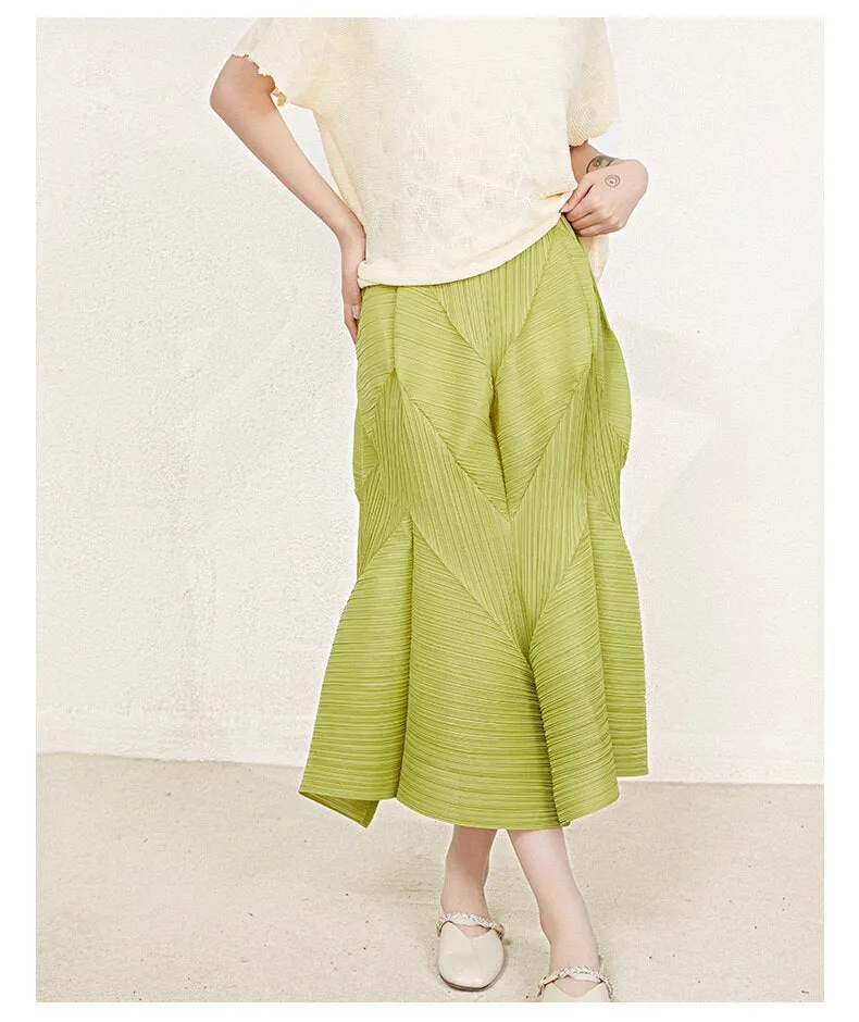 Miyake Pleated High Waist Spliced Skirts