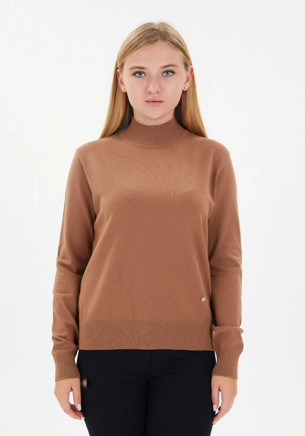 Modest Sporty Style Long Sleeve Turtleneck Sweater