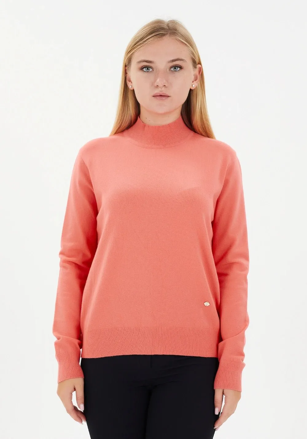 Modest Sporty Style Long Sleeve Turtleneck Sweater